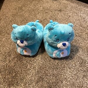 Blue Bear Plush Slippers for Kids